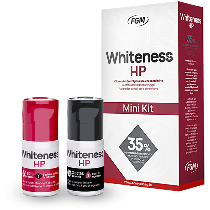BLANQUEAMIENTO CLINICO WHITENESS HP 35% - P.HIDROGENO MINI KIT - ROJO