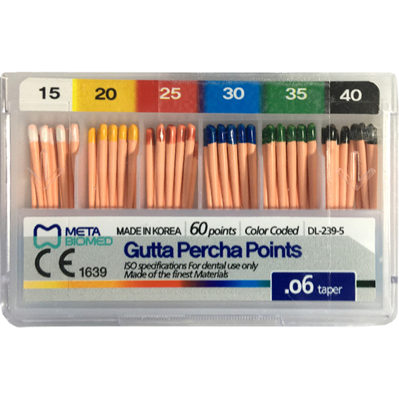 PUNTAS DE GUTAPERCHA META  TAPER 0.06 NO. 15-40  (60)