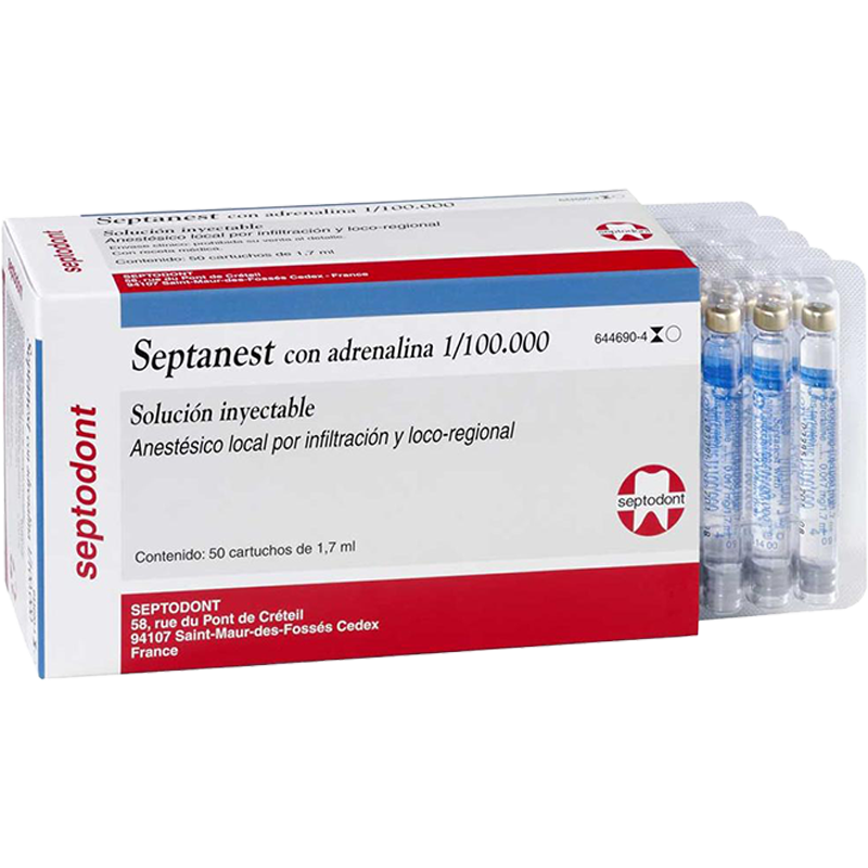 ANESTESIA ARTICAINA 4% 1:100.000 SEPTANEST CAJA