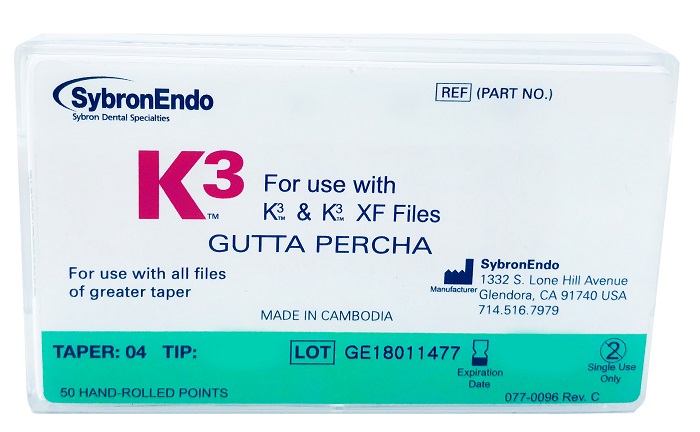 PUNTAS DE GUTAPERCHA K3 0.04 NO. 20-40 (50)