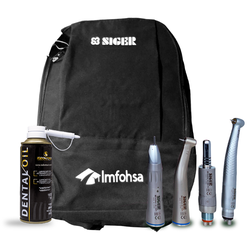 KIT ALTA Y BAJA VELOCIDAD 4 HOLES MODELO XP5LG LED +MP-530 + MP-51 +MP-52 + SPRAY + CANULA + MOCHILA