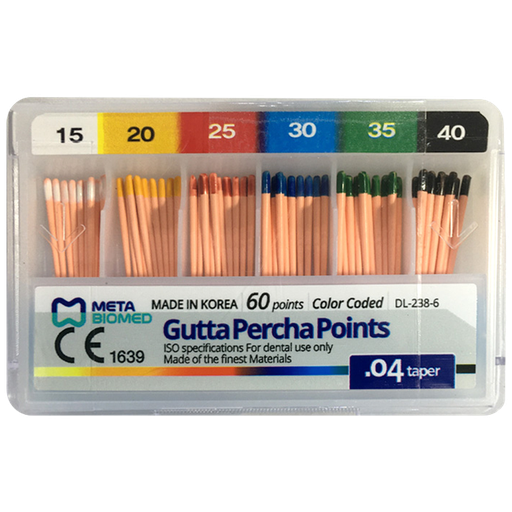 [MB G04-1540] PUNTAS DE GUTAPERCHA META - TAPER 0.04 NO. 15-40  (60)