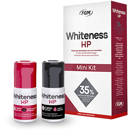 [FG 1911] BLANQUEAMIENTO CLINICO WHITENESS HP 35% - P.HIDROGENO MINI KIT - ROJO