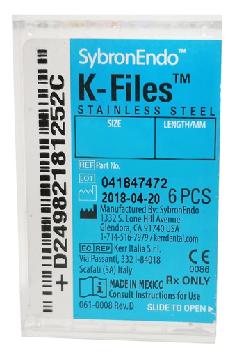 [KR 821-8025] LIMA K-FILE 25MM NO. 15-40