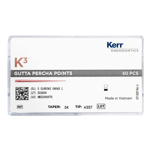 [KR 825-0430] PUNTAS DE GUTAPERCHA K3 0.04  NO. 30    (50)