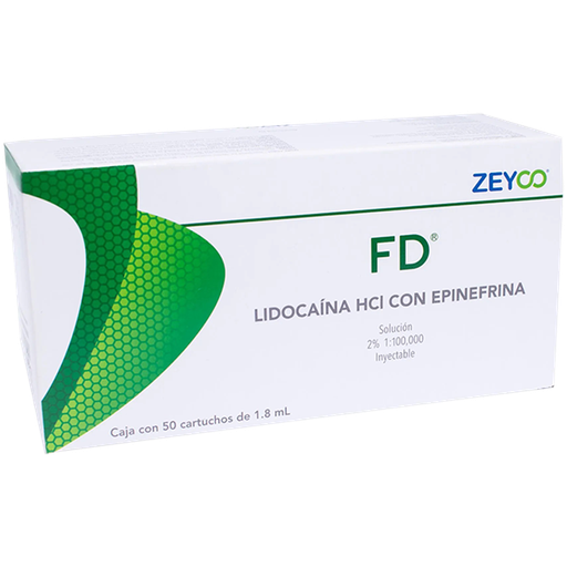 [ZY 401] ANESTESIA LIDOCAINA 2% 1:100.000  ZEYCO (POLIMERO CRISTALINO)