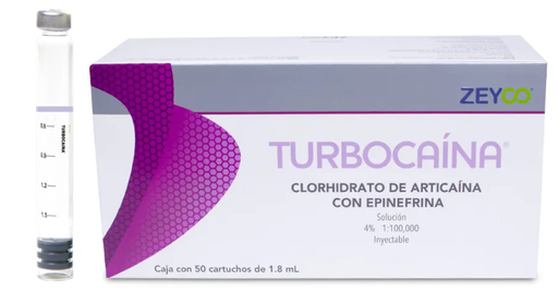 [ZY 470] ANESTESIA ARTICAINA 4% 1:100.000 ZEYCO TURBOCAINA CAJA (Vidrio) (50)