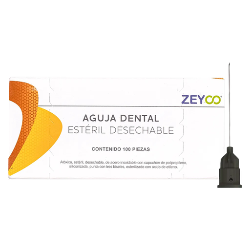 [ZY ZE-SAG27L] AGUJA DENTAL ZEYCO CALIBRE 27 LARGA CAJA C/100 PZAS.(0.40x30)