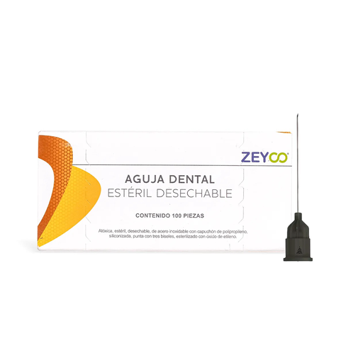 [ZY ZE-SAG27L] AGUJA DENTAL ZEYCO CALIBRE 27 LARGA CAJA C/100 PZAS.(0.40x36)