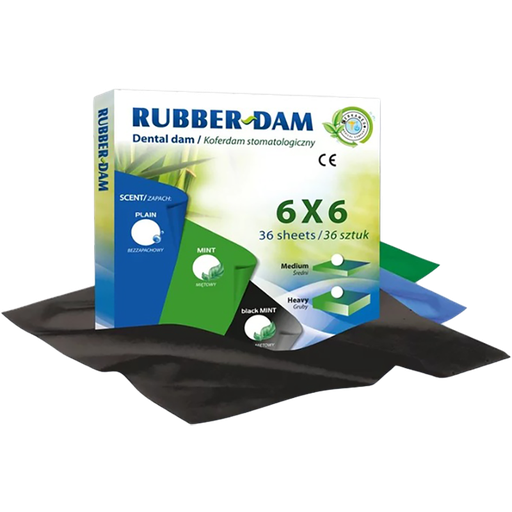 [CK W-RBDCZ] DIQUE DE GOMA NEGRO CERKAMED 6X6 (36PZ)