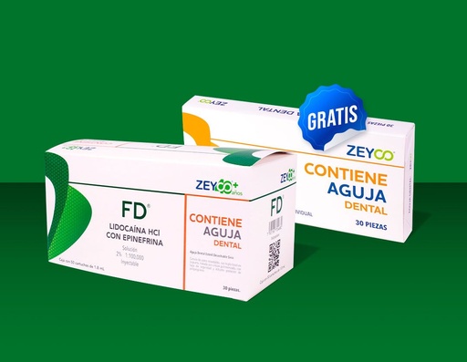 [ZY 401-30C] ANESTESIA LIDOCAÍNA CAJA 2% 1:100.000 50 CARTUCHOS (POLÍMERO CRISTALINO) + AGUJA 30 CORTA ZEYCO